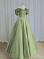 Gorgeous Green A-Line Strapless Sleeveless Bubble Maxi Long Party Prom Dresses,Evening Gowns,FM50