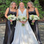 Elegant Black A-Line Square Dresses for Maid of Honor, Bridesmaid Dresses, CP378