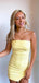 Sexy Yellow Strapless Sleeveless Popular Short Homecoming Prom Dress, CPH217