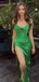 Sexy Green Mermaid Cowl Side Slit Long Evening Gowns, Formal Evening Gowns, Birthday Party, FM406