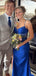 Charming Royal Blue Mermaid Spaghetti Straps Sleeveless Sequin Maxi Long Party Prom Dresses, Evening Gowns, FM349