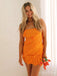 Lovely Orange Strapless Sleeveless Ruffle Popular Short Homecoming Prom Dress, CPH219