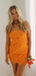 Lovely Orange Strapless Sleeveless Ruffle Popular Short Homecoming Prom Dress, CPH219