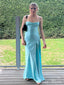 Elegant Baby Blue Mermaid Spaghetti Strap Popular Maxi Long Evening Gowns, Formal, Birthday Party, FM478