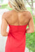 Simple Red Strapless Sleeveless Popular Short Homecoming Prom Dress, CPH220