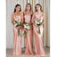 Mismatched Pink Mermaid Popular Cheap Long Wedding Party Bridesmaid Dresses Online,CP54