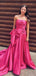 Elegant Pink A-Line Strapless Popular Maxi Long Evening Gowns, Formal Evening Gowns, Birthday Party, FM412