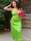 Sexy Lime Green Mermaid Spaghetti Strap Popular Maxi Long Evening Gowns, Formal, Birthday Party, FM484