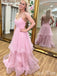 Sexy Pink&nbsp;A-Line Spaghetti Strap Pleats Popular Maxi Long Evening Gowns, Formal, Birthday Party, FM491