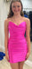 Sexy Pink Mermaid Sweetheart Pleats Sleeveless Short Sleeve Pleats Popular Short Homecoming Prom Dress, CPH273