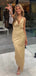 Sexy Golden Mermaid Cowl Popular Maxi Long Evening Gowns, Formal, Birthday Party, FM493