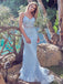 Elegant Blue Mermaid V Neck Applique Sequins Long Party Prom Dresses,Evening Gowns,FM05