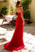 Sexy Red Mermaid Sweetheart Sleeveless Side Slit Maxi Long Party Prom Dresses,Evening Gowns,FM60