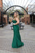 Sexy Emerald Mermaid Spaghetti Straps V Neck Side Slit Maxi Long Party Prom Dresses,Evening Gowns,FM61