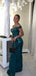 Sexy Green Mermaid Off-Shoulder Popular Maxi Long Party Prom Dresses,Evening Dress Online, FM500