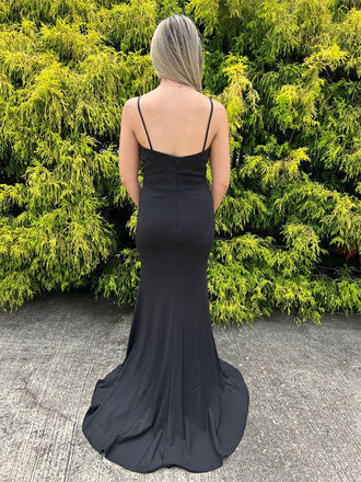 Sexy Black Mermaid Halter Strap Popular Maxi Long Party Prom Dresses,Evening Dress Online, FM502