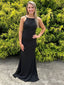 Sexy Black Mermaid Halter Strap Popular Maxi Long Party Prom Dresses,Evening Dress Online, FM502