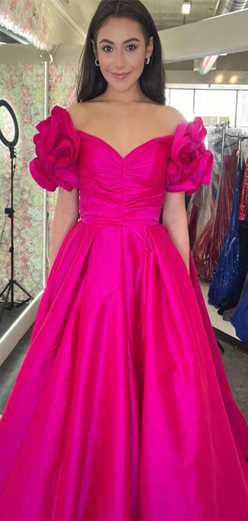 Gorgeous Pink A-Line Sweetheart Popular Maxi Long Evening Gowns, Formal Evening Gowns, Birthday Party, FM419