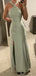 Elegant Green A-Line Cross Strap Side Slit Popular Maxi Long Party Prom Dresses,Evening Dress Online, FM504