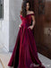 Elegant Red A-Line Off-Shoulder Popular Maxi Long Party Prom Dresses,Evening Dress Online, FM503