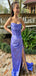 Elegant Lilac Mermaid Strapless Sleeveless Side Slit Maxi Long Party Prom Dresses,Evening Gowns,FM66