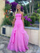 Elegant Pink A-Line Strapless Sleeveless Ruffle Maxi Long Party Prom Dresses,Evening Gowns,FM71