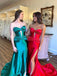 Unique Mermaid Strapless Side Slit With Trailing Maxi Long Party Prom Dresses,Evening Gowns,FM73