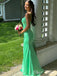 Sexy Green Mermaid Spaghetti Strap Popular Maxi Long Party Prom Dresses,Evening Dress Online, FM517