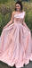 Elegant Pink A-Line One Shoulder Popular Maxi Long Party Prom Dresses,Evening Dress Online, FM522