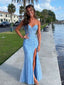 Gorgeous Blue Mermaid Sweetheart Sleeveless Lace Maxi Long Party Prom Dresses, Evening Gowns, FM373