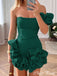 Gorgeous Green Tight Ball Gown Strapless Flower Sleeveless Sleeveless Popular Short Homecoming Prom Dress, CPH283