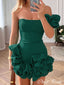 Gorgeous Green Tight Ball Gown Strapless Flower Sleeveless Sleeveless Popular Short Homecoming Prom Dress, CPH283