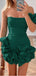 Gorgeous Green Tight Ball Gown Strapless Flower Sleeveless Sleeveless Popular Short Homecoming Prom Dress, CPH283