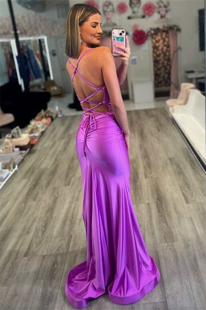 Sexy Mermaid Halter Lace Up Sleeveless Maxi Long Party Prom Dresses,Evening Gowns,FM82