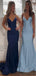 Simple Mermaid Halter V Neck Sleeveless Long Party Formal Prom Dresses,Evening Gowns,FM83