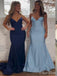 Simple Mermaid Halter V Neck Sleeveless Long Party Formal Prom Dresses,Evening Gowns,FM83