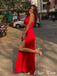 Gorgeous Red Spaghetti Strap Cowl Mermaid Side Slit&nbsp;Popular Maxi Long Party Prom Dresses,Evening Dress Online, FM533