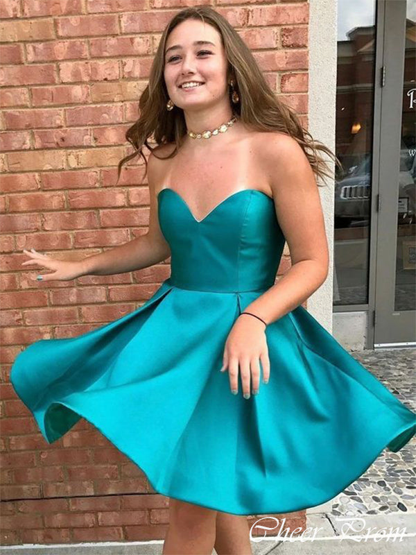 Gorgeous Jade Sweetheart Ball Gown Strapless Sleeveless Popular Short Homecoming Prom Dress, CPH285