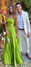 Elegant Lime Green Strapless A-line Side Slit&nbsp;Popular Maxi Long Party Prom Dresses,Evening Dress Online, FM537