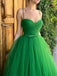 Elegant Green Spaghetti Strap A-line&nbsp;Popular Maxi Long Party Prom Dresses,Evening Dress Online, FM536