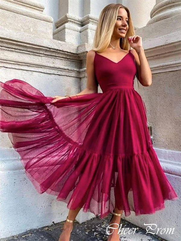 Elegant Red Spaghetti Strap A-line&nbsp;Popular Maxi Long Party Prom Dresses,Evening Dress Online, FM535