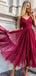 Elegant Red Spaghetti Strap A-line&nbsp;Popular Maxi Long Party Prom Dresses,Evening Dress Online, FM535