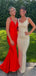 Sexy Red V-Neck Mermaid&nbsp;Popular Maxi Long Party Prom Dresses,Evening Dress Online, FM539