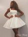 Elegant White Square Ball Gown Strapless Sleeveless Popular Short Homecoming Prom Dress, CPH288