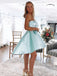 Elegant Baby Blue Strapless Ball Gown Strapless Sleeveless Popular Short Homecoming Prom Dress, CPH290