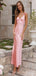 Elegant Mermaid V Neck Spaghetti Straps Applique Maxi Long Party Prom Dresses,Evening Gowns,FM89