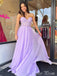 Elegant Purple A-line Sweetheart Sleeveless Lace Long Dress, Empire, Evening Gowns, Formal Evening Gowns, FM381