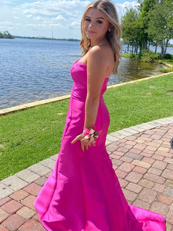 Elegant Pink Sweetheart Mermaid Popular Maxi Long Party Prom Dresses,Evening Dress Online, FM544