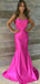 Elegant Pink Strapless Mermaid Popular Maxi Long Party Prom Dresses,Evening Dress Online, FM550