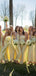 Simple Yellow Strapless Mermaid Dresses for Maid of Honor, Bridesmaid Dresses, CP387